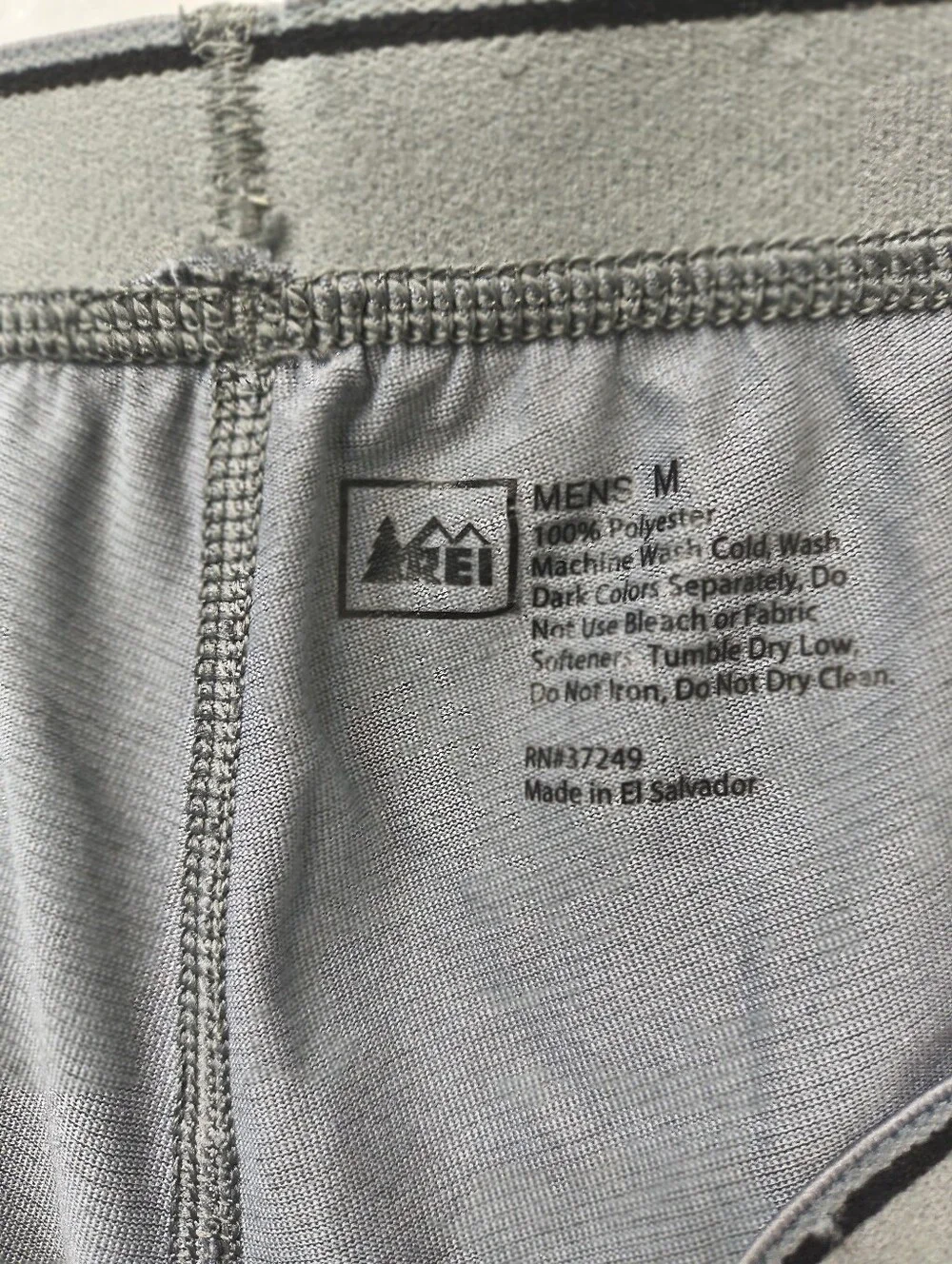 REI Co-op Base Layer Long John Men's Grey Black Performance M Snowboarding Ski